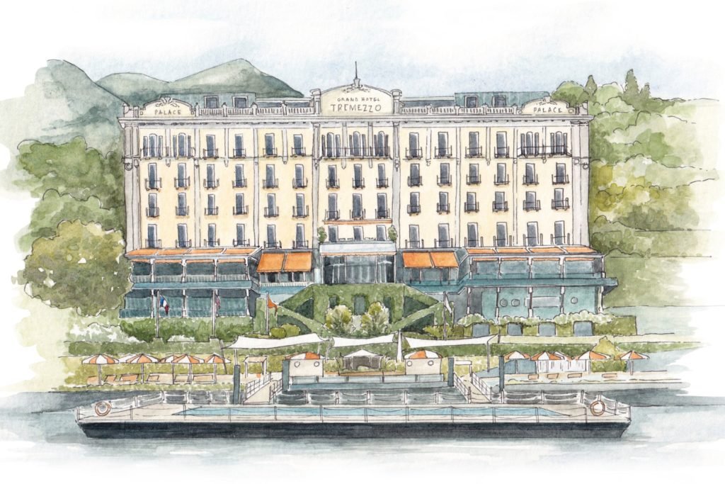 Hotel wedding venue illustration